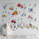Car Wall Decals by Lipastick - Peel and Stick Transport Road Trucks Stickers for Boys Room, Toddler Bedroom, Baby Nursery, Kids Playroom, Living Room- Removable Decor - L Size by TinyTreasures Baby Boutique