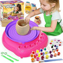 Vinkp Pottery Wheel for Kids - Complete Pottery Painting Kit Arts and Crafts for Kids Ages 8-12 with Air Clay Art Supplies for Girls Boys Toys Birthday Christmas Gifts for 6 7 8 9 10 11 12 - Pink by TinyTreasures Baby Boutique