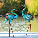 Natelf Crane Statues for Garden Decor, Blue Heron Sculptures, Metal Large Birds Lawn Sculptures & Statue for Patio Pond, Yard Decorations, Set of 2 by GreenHaven Gardens
