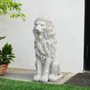 Glitzhome Guardian Sitting Lion Garden Statue MGO Outdoor Decoration, 27.75" H, White by GreenHaven Gardens