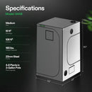 VIVOSUN G448 48"x48"x80" Grow Tent, 4x4 FT Advanced Gray Grow Tent with 22mm Thickened Poles, Observation Window and Floor Tray for Hydroponic Plants for VS4000/VSF4300 by GreenHaven Gardens