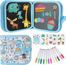 Erasable Doodle Set for Kids - Magic Drawing Book With 12 Watercolor Pens, 14 Pages - Road Trip Car Game Writing Painting Set for Boys and Girls (Arch Bridge Cat) by TinyTreasures Baby Boutique
