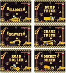 Construction Placemats Set of 6 Toddler Plastic Table Mats Dump Truck Place Mats Washable Vinyl Nursery Homeschool Table Decoration for Indoor Outdoor Party Kitchen Dining by CozyNest Decor