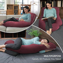 MOON PARK Pregnancy Pillows for Sleeping - U Shaped Full Body Maternity Pillow with Removable Cover - Support for Back, Legs, Belly, HIPS - 65 Inch - Burgundy - Cooling Cover by TinyTreasures Baby Boutique