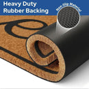 Barnyard Designs Natural Coco Coir Heavy Duty Backing Doormat - Large Cute Non-Slip Front Door Welcome Mat for Outside Entrance or Porch Entry, Brown (24x36, Hello) by CozyNest Decor