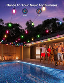 Govee Smart Outdoor String Lights H7015, 48ft RGBIC Outdoor Lights with 15 Dimmable LED Bulbs, IP65 Waterproof, Color Changing Warm White Lights with 47 Scene Modes for Patio, Backyard, App Control by CozyNest Decor