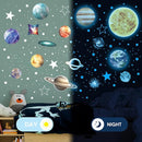 Glow in The Dark Stars and Planets for Ceiling, Glow Solar System Wall Stickers, Space Wall Decals for Kids Boys Room (Blue) by TinyTreasures Baby Boutique