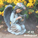 Garden Angel Decor Solar Angels Statues for Garden Waterproof Angel Sculpture Playing The Harp Solar Angels for Yard Patio Gardening Gift by CozyNest Decor