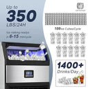 Commercial Ice Maker Machine 300LBS/24H with 75LBS Storage Bin, Stainless Steel Undercounter/Freestanding Ice Maker Machine for Home Bar Outdoor, 108PCS Ice Cubes Ice Machine, Self Cleaning by CozyNest Decor