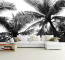 Black Palm Tree Wallpaper Bedroom Beautiful Tropical Plant Leaf Wall Mural Living Room (Not Peel and Stick) by CozyNest Decor