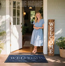 Yimobra Welcome Mat Outdoor Indoor, All-Season Waterproof Front Door Mat Outside Entrance, All-Weather Heavy Duty Non-Slip Doormat, Low Profile Porch Patio Entrance Mats, 47x24, Blue by CozyNest Decor