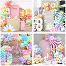 219Pcs Daisy Balloon Arch Garland Kit - Pastel Rainbow Balloons Arch Kit with Daisy Balloons,Banner,Cake Toppers,12 3D Butterfly, for Birthday Party, Baby Shower, Flower Themed Party Decorations by TinyTreasures Baby Boutique