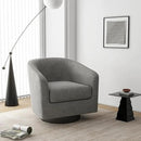 Swivel Barrel Accent Chair, Modern Round Linen Arm Chair for Living Room, Bedroom, Comfy Club Reading Chairs for Adults（Linen Fabric, Light Grey, Set of 1 by CozyNest Decor