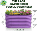 Galvanized Raised Garden Beds Outdoor // 4×2×2 ft Planter Raised Beds for Gardening, Vegetables, Flowers // Large Metal Garden Box (Purple) // Patented Tool-Free Design by GreenHaven Gardens