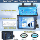 UVC Sanitizer Ozone Box with Timer, Foldable Large Cleaner UV Bag w/strap and USB Port, Portable UVC Light Tote 185nm wavelength for Mask, Cell Phone, Key, Towel 12L/3.17 gal by TinyTreasures Baby Boutique