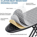 KINGBOARD Ironing Board, Foldable Iron Board with Iron Rest, Compact Ironing Board with Height Adjustable, Extra Thick Heat-Resistant Cover, Heavy-Duty Sturdy Metal Legs, 43x13 Grey by CozyNest Decor