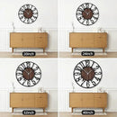 Maxstar Large Round Wall Clock for Living Room Decor Battery Operated Non Ticking Black Metal Wood Clocks for Home Living Room Garden Office Kitchen Decoration -40inch by CozyNest Decor