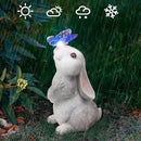 Garden Statue Outdoor Decor-Rabbit with Solar Butterfly Changing Lights Garden Statues,Bunny Statue for Patio,Balcony,Yard,Lawn Ornament,Gardening Gifts for Mom Grandma by GreenHaven Gardens