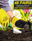 Nuogo 48 Pairs Gardening Gloves for Men Women Rubber Coated Safety Work Gloves Bulk for Gardening Construction Work by GreenHaven Gardens