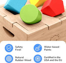 Bimi Boo Wooden Shape Sorter Toy for Babies - Premium Simple Sorting Box with Noise-Reducing Silicone Pad - Classic Montessori Toy for Toddlers (8 Various Blocks, 1 Box, 1 Silicone Pad) by TinyTreasures Baby Boutique