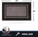 PURRUGS Dirt Trapping Door Mat 20" x 32", Non-Slip/Skid Machine Washable Entryway Rug, Shoes Scraper, Area Rug, Super Absorbent Welcome Mat for Muddy Wet Shoes and Paws, Grayish Brown & Coffee by CozyNest Decor