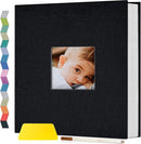 popotop Photo Album Self Adhesive with Picture Display Window,60 Pages DIY Scrapbooking Supplies Kit for 4x6 8x10 Picture,Linen Cover Memory Book for Baby Wedding, with Scraper and Metallic Pen by TinyTreasures Baby Boutique