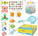 Baby Bath Toys for Toddlers 1-3, Kid Bathtub Toy with 36 Foam Bath Letter & Number, Fishing Games with Fish Net, Water Pool Toy with Storage Bag, Shower Toy Gift for Boy Girl Infant 1 2 3 4 5 6 by TinyTreasures Baby Boutique
