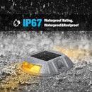 VOLISUN Solar Deck Lights, 16-Pack Led IP67 Waterproof Outdoor Warning Step Lights for Driveway, Sidewalk, Garden Pathway, Yard (Warm White) by CozyNest Decor