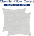 CaliTime Throw Pillow Covers Decorative 20 X 20 Inches Pack of 2 Cozy Chenille Cushion Cases for Couch Sofa Bed Living Room Home Moonbeam Gray by CozyNest Decor