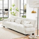 Modular Sectional Sofa Cloud Couch 3-Seater Deep Seat Sofa Couch, Oversized Couch Bed Sectional Couch with Round Bolster Armrests 5 Pillows, Modern Sofa Chair Comfy Couch(White) by CozyNest Decor