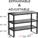 Metal Stackable Expandable Storage Shelf - Multi-Functional Home Storage Shelf, Suitable for Kitchen, Cabinet，Bathroom, Office, Garage, etc.（3PACKS/Black/Large by CozyNest Decor