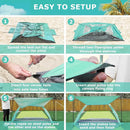 Gorich Beach Tent with Canopy - Easy Setup 3-4/5-6/7-8 Person Portable Sun Shelter, UPF 50+ UV Protection Sun Shade, Lightweight & Compact Beach Cabana for Family Travel by TinyTreasures Baby Boutique