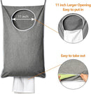 XL Hanging Laundry Hamper, Extra Large Tear-resistance Door Hamper with 2 Types Hooks for Dirty Clothes, Save Bathroom Space Hanging Laundry Bag (36.5x 22 Inch,Grey) by CozyNest Decor