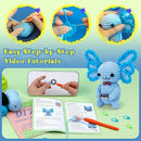 Pnytty Crochet Kit for Beginners, Crochet Animal Kits for Starters with Step-by-Step Video Tutorials, Blue Axolotl Knitting Kit with Easy-to-See Stitches Yarn, Crochet Hooks for Adults Easy Craft by TinyTreasures Baby Boutique