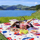 Extra Large Picnic Blanket Waterproof,80"x 80"Foldable Machine Washable Beach Blanket,Outdoor Blanket for 6-8 Adults,Suitable for Indoor Crawling,Park Beach,Camping,Hiking,Family Travel(Blue,Red) by TinyTreasures Baby Boutique