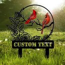 Personalized Garden Name Signs with Stake, Custom Red Bird Metal Decor Decorative Outside, Yard Outdoor Art Gift for Mom Grandmother, Patio House Warming Gifts New Home by CozyNest Decor