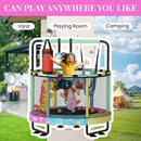 LAMERGE 55" 7-in-1 Round Trampoline for Kids Boys & Girls Ages 1-8, Indoor & Outdoor Trampoline for Fun, Adjustable Height Handrail ＆ Enclosed Safety Net ＆ Durable Designs for Toddlers Children by TinyTreasures Baby Boutique