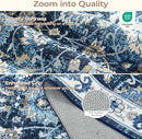 Floral 8x10 Area Rug for Living Room, Large Washable Blue Rugs, Soft Non Slip Carpets, Stain Resistant Low Pile Carpet for Indoor Dining Bedroom Under Table Home Office Nursery, Blues Garden by TinyTreasures Baby Boutique