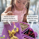 On-The-Go Snack Mat – Baby Silicone Travel Dining Placemat – Portable Silicone Toddler Plate – Reusable Snack Container with 3 Compartments and Lids for 6 Months + (Watermelon) by TinyTreasures Baby Boutique