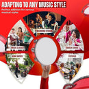 Flexzion Wood Handheld Tambourine for Kids - 8 & 6 Inch Set of 2 Pack, Double Row 12 Pair Metal Jingles, Percussion Drum Moon Musical Instrument (Red) by TinyTreasures Baby Boutique