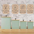 Kitchen Canisters for Countertop Set of 4 with Customizable Chalkboard Labels & Marker Pen - Big Iron Kitchen Canisters with Airtight Lids - Sage Green Canister Set - Flour and Sugar Containers