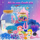 Mermaid Terrarium Craft Kit for Kids - LED Night Light Up & Remote Mermaid Birthday Gifts Toys for Girls Age 5 6 7 8 9 10 11 12 Year Old by CozyNest Decor
