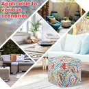 Juexica 2 Pack Ottoman Poufs Indoor Outdoor Inflatable Ottoman Stool Cube Pouffe Square Footstool with Handle for Patio Garden Home Boho Decorative Living Room, Bedroom(16 x 16 x 16 Inches) by CozyNest Decor