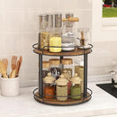 LAMU 12.2'' Wood Lazy Susan Turntable Organizer for Cabinet, 2 Tier Lazy Susan Spice Rack Organizer for Kitchen, Table Top, Countertop, Pantry, Bathroom by CozyNest Decor