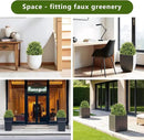THE BLOOM TIMES 2ft Faux Boxwood Plants Outdoor Set of 2, Topiary Balls Artificial Outside Trees, 24" UV Resistant Fake Greenery Bushes & Shrubs for Front Porch Planter by GreenHaven Gardens