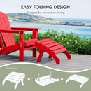 WestinTrends Dylan Outdoor Patio HDPE Adirondack Ottoman Footrest, Red by CozyNest Decor