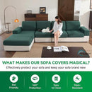 Couch Cushion Covers for Sectional Sofa, Stretch Soft Sofa Slipcovers Washable Wear-Resistant Universal Furniture Protector for Living Room(1 Piece Loveseat Cover, Green) by CozyNest Decor