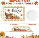 Thanksgiving Placemats Set of 6 Thanksgiving Day Plastic Table Mats Welcome Fall Place Mats Washable Vinyl Rustic Holiday Table Decoration for Indoor Outdoor Autumn Party Kitchen Dining by CozyNest Decor