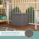Suncast 22-Gallon Small Deck Box - Lightweight Resin Indoor/Outdoor Storage Container and Seat for Patio Cushions and Gardening Tools - Store Items on Patio, Garage, Yard - Stone Gray, Made in the USA by CozyNest Decor