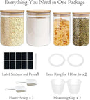 Glass Storage Jars Set Elegant Containers with Airtight Bamboo Lids, Perfect for Kitchen Organization - Flour, Rice, Pasta, Sugar, Coffee Beans (2 packs(37oz) / 2 packs(111oz)) by CozyNest Decor